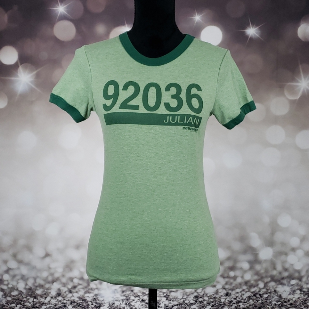 Julian Zip Code 2 tone green short sleeve tee